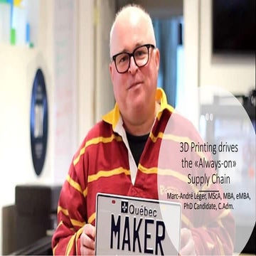 The case for 3D printing in the Always-On supply chain