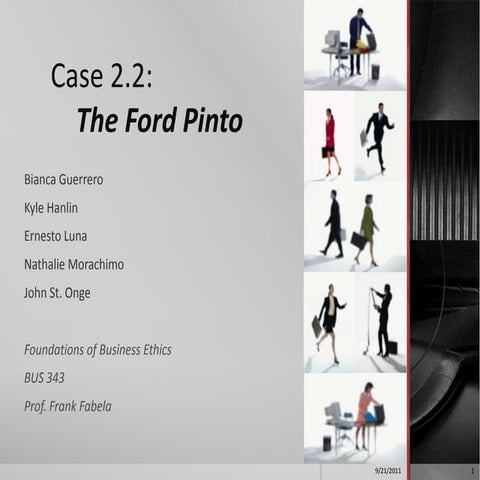Ford Pinto Case Study (Professional Ethics and Code of Conduct) | PPTX