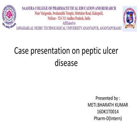 A Case Presentation on Peptic ulcer