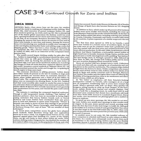 Case 3 4 continued growth for zara and inditex | PDF