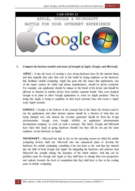 Case3 apple google and microsoft battle for internet experience 