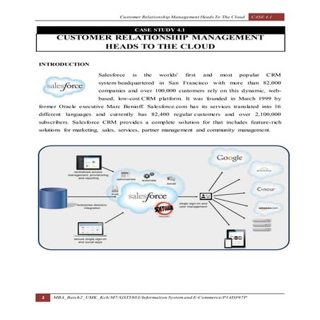 Case4 customer relationship management heads to the  cloud 