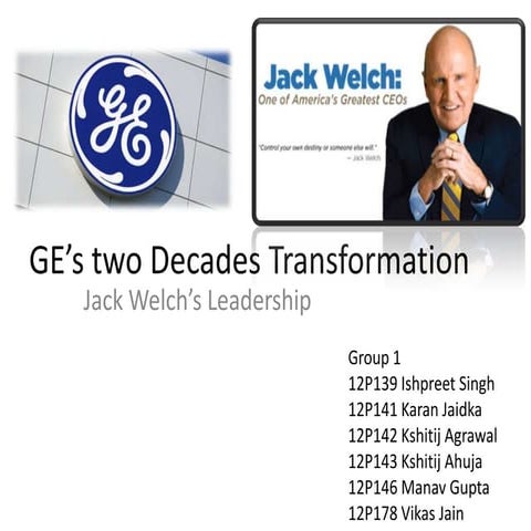 GE’s two Decades Transformation