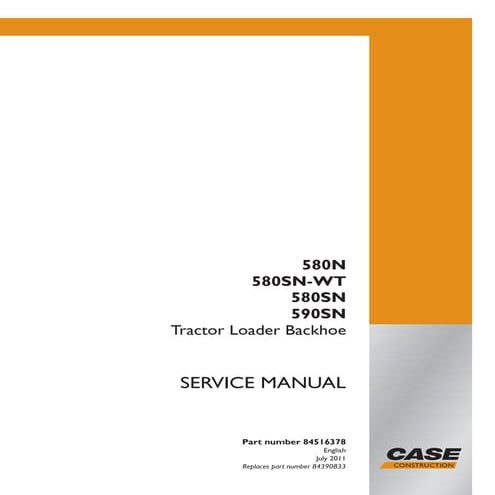 Case 580 n tractor loader backhoe service repair manual