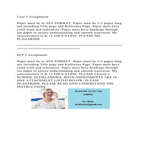 Case 5 Assignment Paper must be in APA FORMAT. Paper must be 3-5.docx