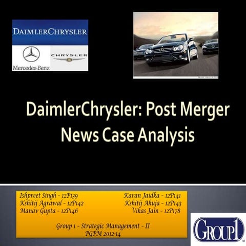 DaimlerChrysler: Post Merger News Case Analysis