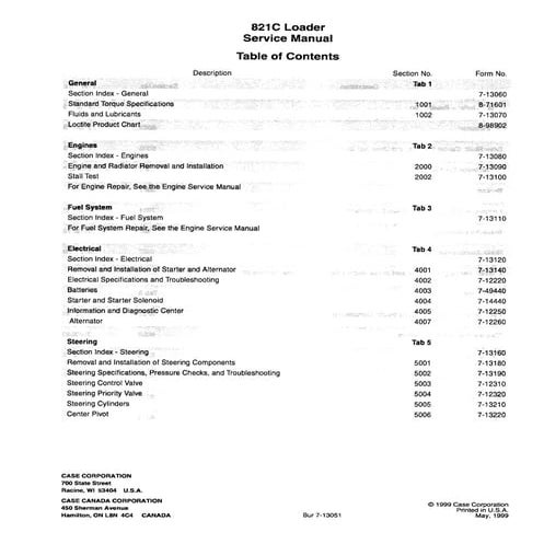 CASE CORPORATION 821C SERVICE LOADER MANUAL | PDF