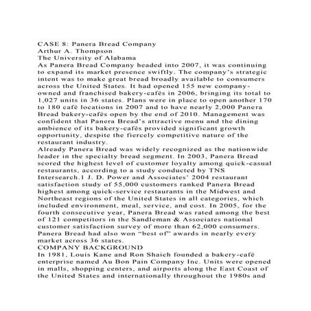 CASE 8 Panera Bread CompanyArthur A. ThompsonThe University o.docx