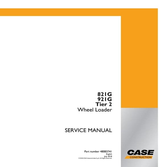 Case 921 g tier 2 wheel loader service repair manual | PDF