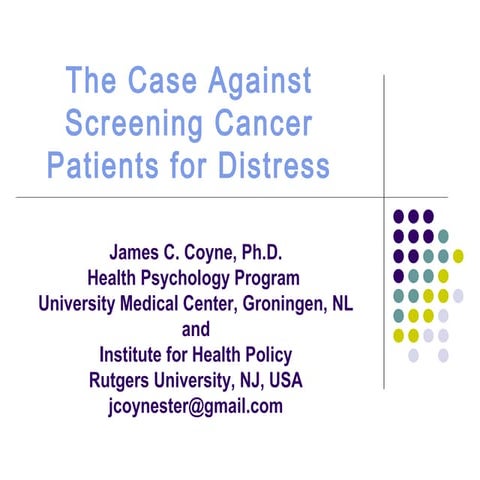 Where’s the evidence that screening for distress benefits cancer patients?