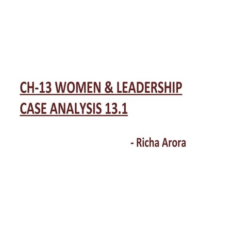 Case analysis  glass ceiling