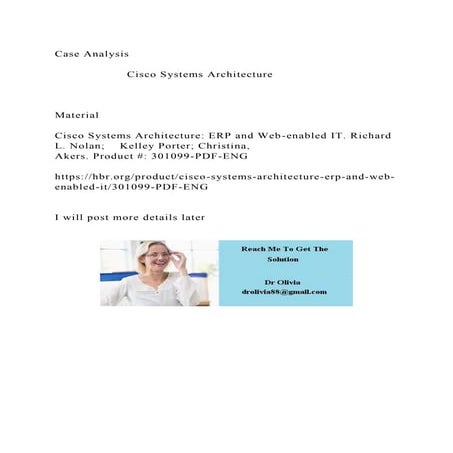 Case Analysis                    Cisco Systems Architecture.docx