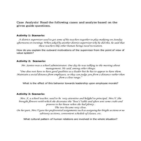 Case analysis educ admin 1 | DOCX