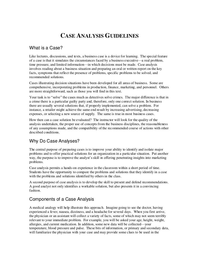 Case analysis guidelines