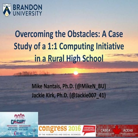 Overcoming the Obstacles: A Case Study of a 1:1 Computing Initiative in a Rur...