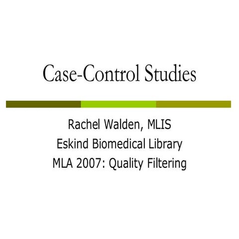 Case Control Studies