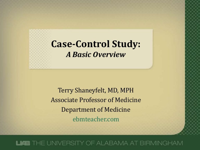 Overview of case control study design