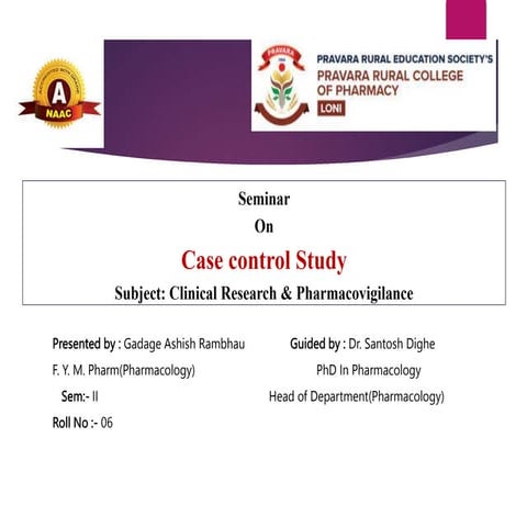 Case Control Study Presentation & case-control study methodologies