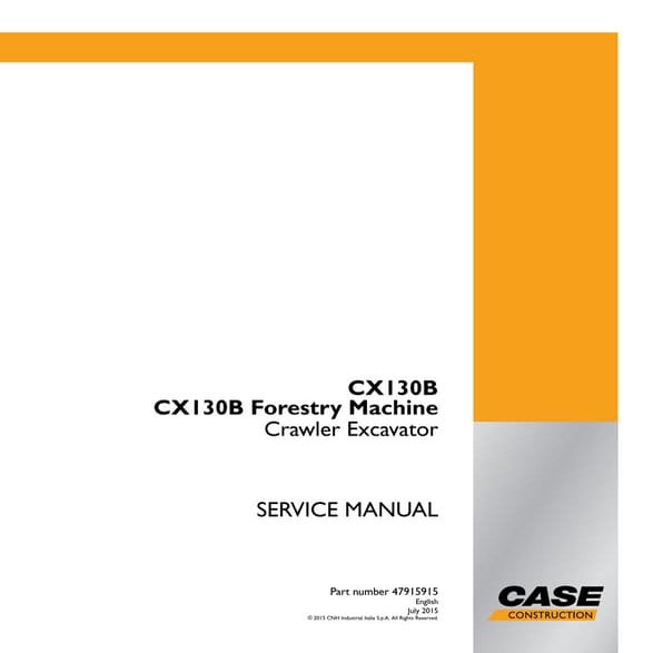 Case cx130 b crawler excavator service repair manual | PDF