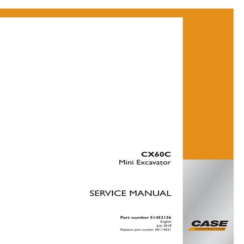 Case cx60 c mini excavator service repair manual | PDF