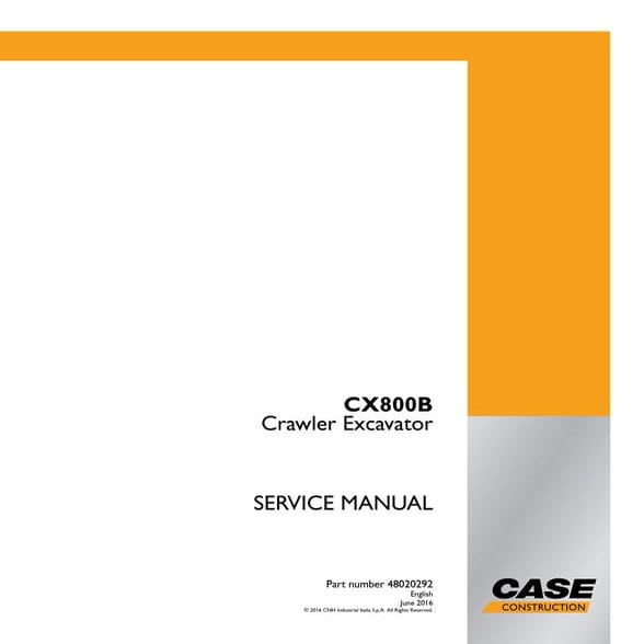 Case cx800 b crawler excavator service repair manual