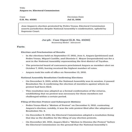 Case Digest_ G.R. No. 45081 - Angara vs. Electoral Commission.pdf
