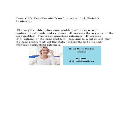 Case GE’s Two-Decade Transformation Jack Welch’s Leadership.docx