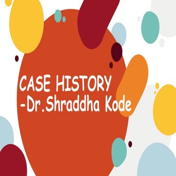Periodontal Case History
