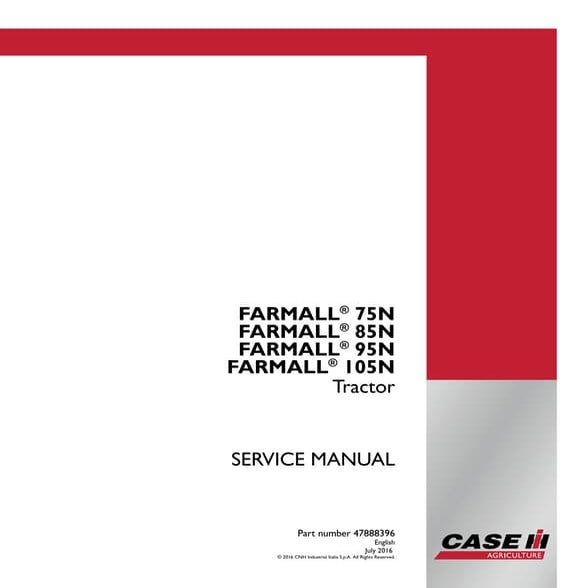 Case ih farmall 95 n tractor service repair manual | PDF