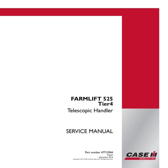 Case ih farmlift 525 tier4 telescopic handler service repair manual