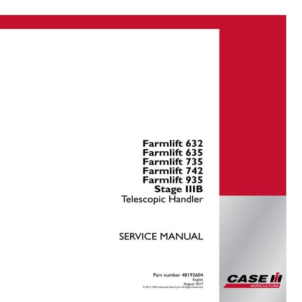 Case ih farmlift 935 stage iiib telescopic handler service repair ...