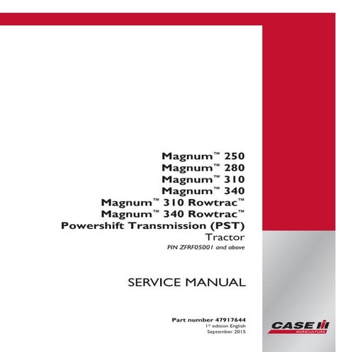 Case ih jx1095 n tractor service repair manual | PDF