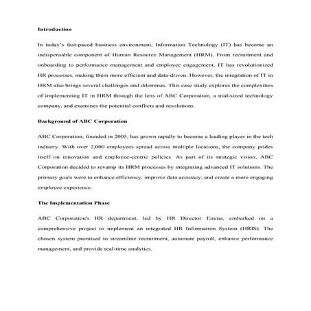 Caselet for HRM and HRIS for Session-9.docx