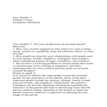 Case Number 7Student’s NameInstitution Affiliation.docx