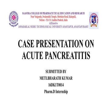 CASE PRESENTATION ON ACUTE PANCREATITIS