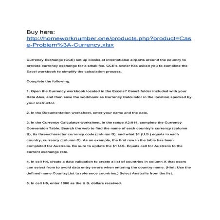 Case Problem: Currency.xlsx