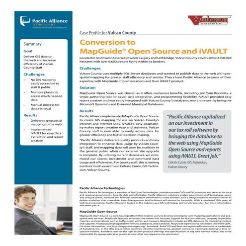 Conversion to MapGuide® Open Source and iVAULT