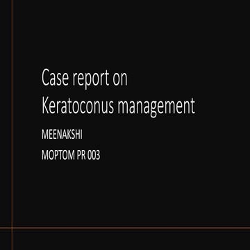 Case report on keratoconus management