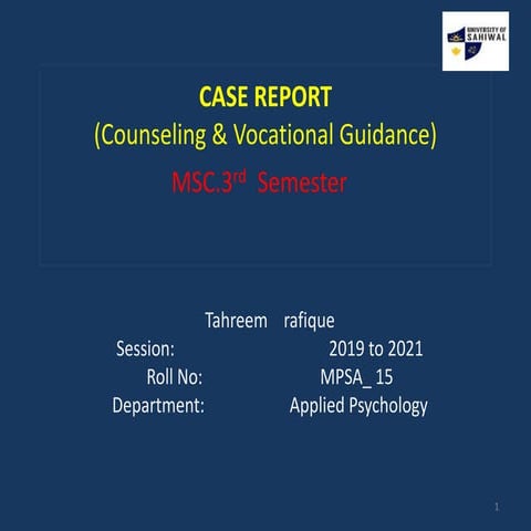 case report of client in psychology