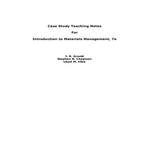 Case Study , Material management | PDF