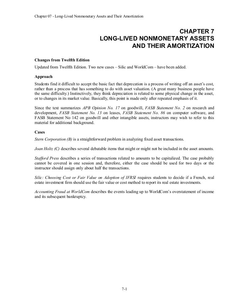 long lived nonmonetary assets