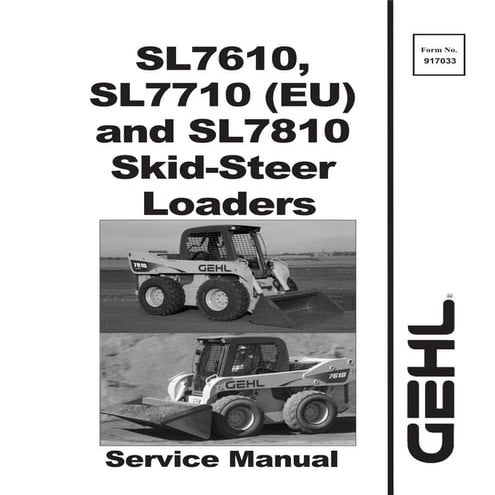 Case SL7610, SL7710 EU, SL7810_Skid-Steer_Loaders Repair Manual