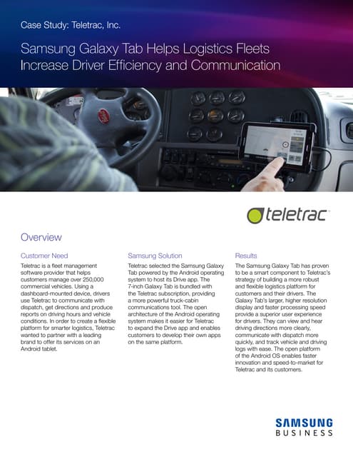 Samsung Galaxy Tab Helps Logistics ...