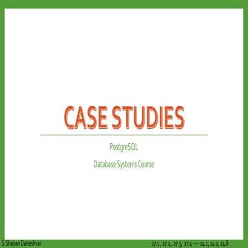 PostgreSQL - Case Study | PDF