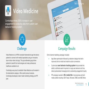 Video Medicine App - Mobile Marketing Case Study