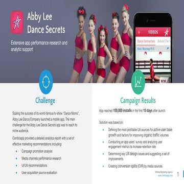 Abby Lee Dance Secrets App - Mobile Marketing Case Study
