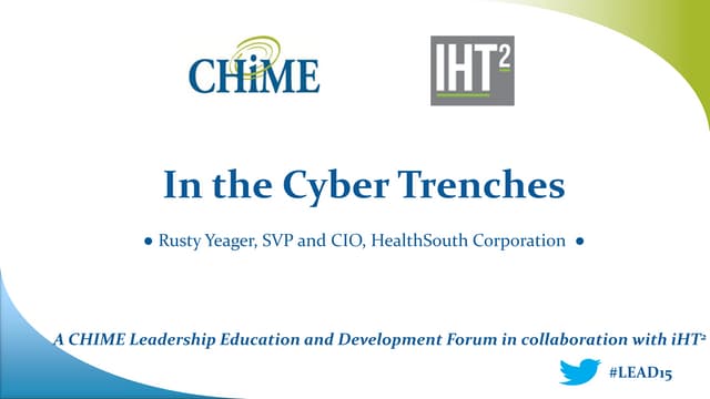 2015 Atlanta CHIME Lead Forum 