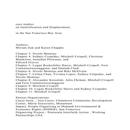 case studieson Gentrification and Displacement in the Sa.docx