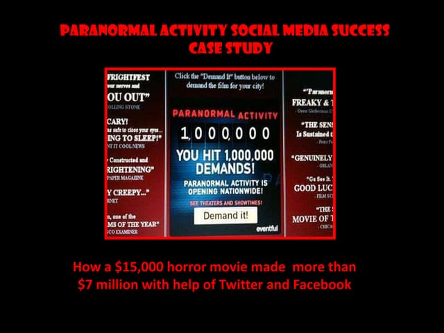 Social Media Case Study: How a $15,000 horror movie made  more than $7 millio...