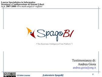 Corso sistemi aperti - Laboratorio - Case Study (SpagoBI)
